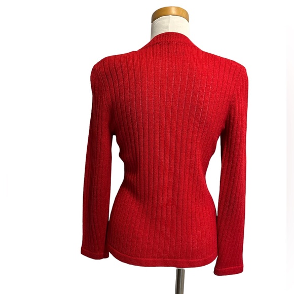 Adolfo New York Red Cardigan - Picture 3 of 7